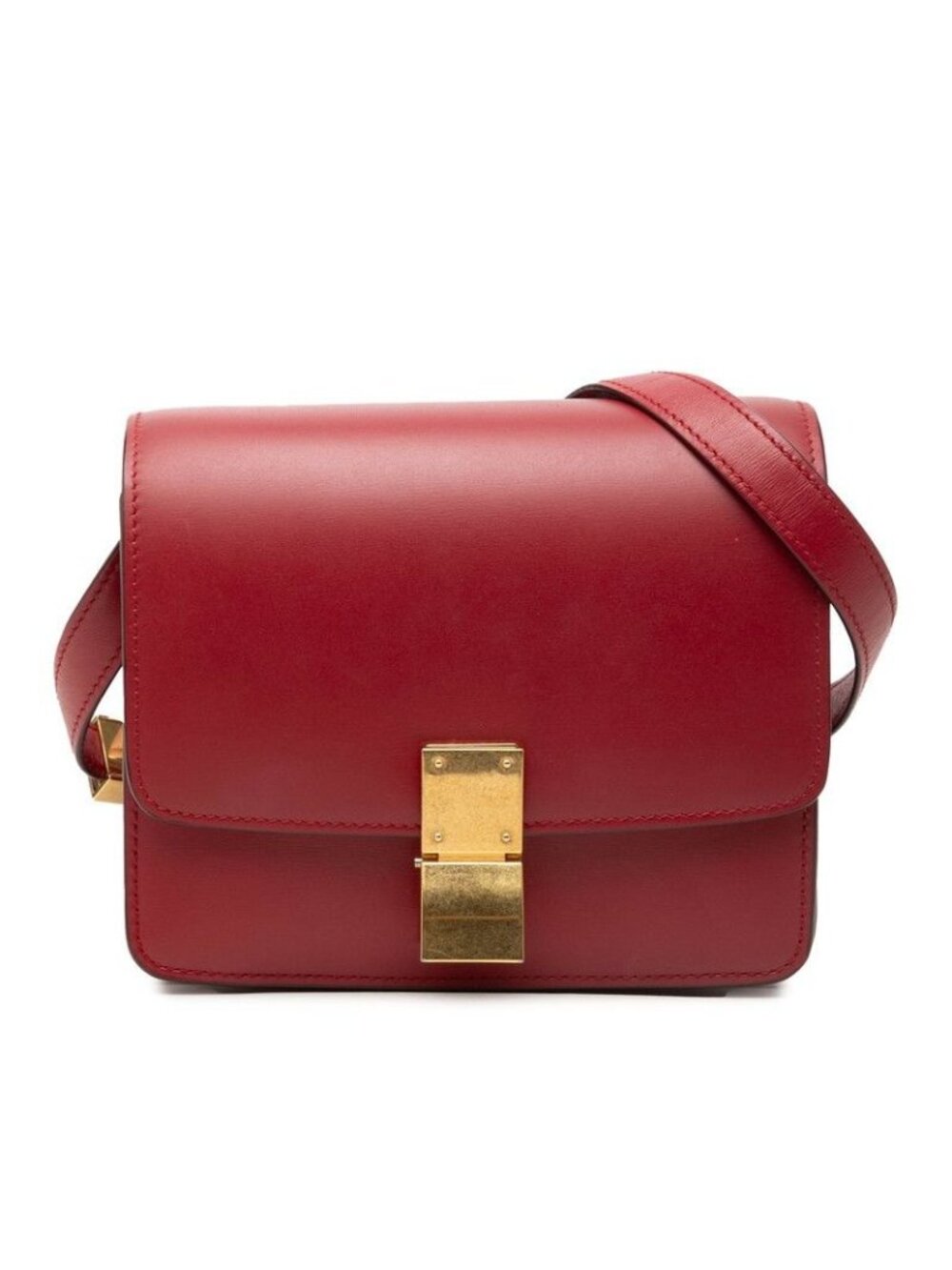 Celine Classic Box Small Shoulder Bag Red Leather